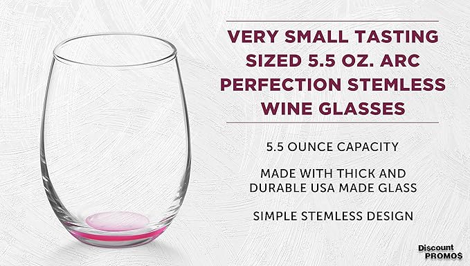 DISCOUNT PROMOS Stemless Wine Glasses by ARC 5.5 oz. Set of 12, Bulk Pack - Image 3