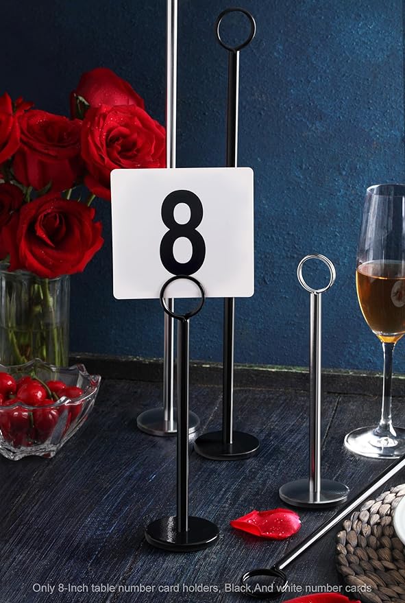 New Star Foodservice 27686 Ring Clip Table Number Card Holders, w/Number Cards - Image 8