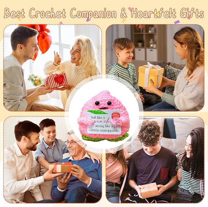 Emotional Support Crochet Peach, Lovely Gift - Image 6
