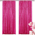 Fuchsia Sequin Backdrop Curtain 2 Pieces 2FTx8FT Glitter Photography Backdrop by Unknown