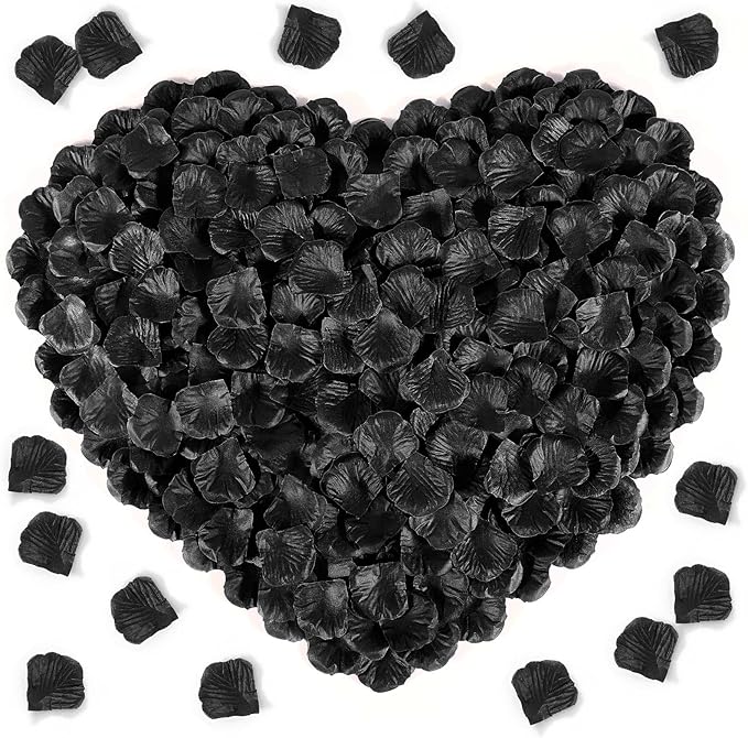 1000 Pcs Black Rose Petals Artificial Silk Flower Petals Romantic Decorations - Image 4