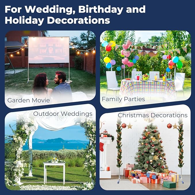 7*5FT Metal Backdrop Stand Kit, Heavy Duty Rustproof Wedding Arch - Image 4