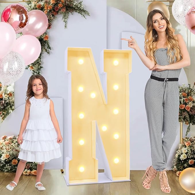 4ft Marquee for Letters N, Large Light up Letters, Letter Balloons, Wedding by GGPL