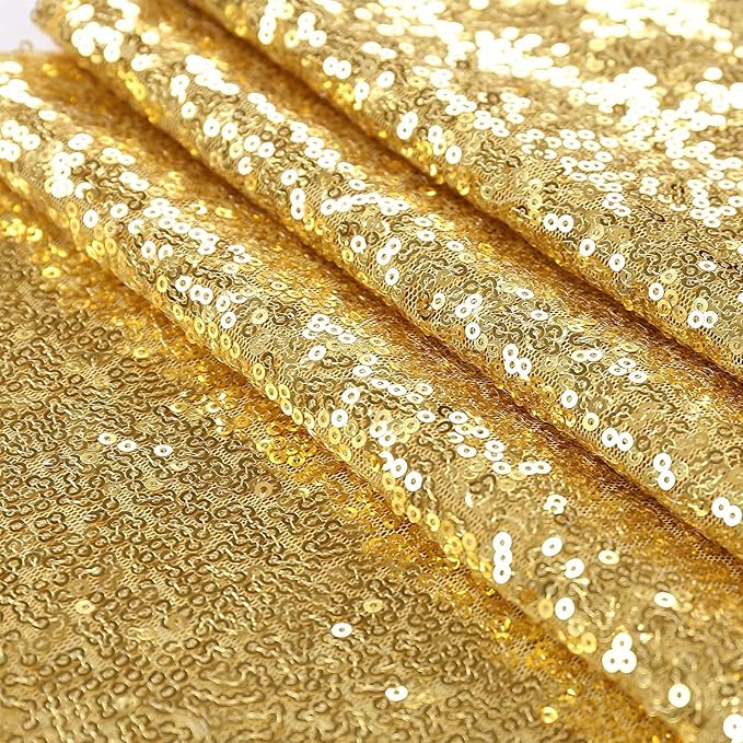Gold Sequin Backdrop Curtain 8FTx8FT 1 Panel Sequin Backdrop Drape - Image 2