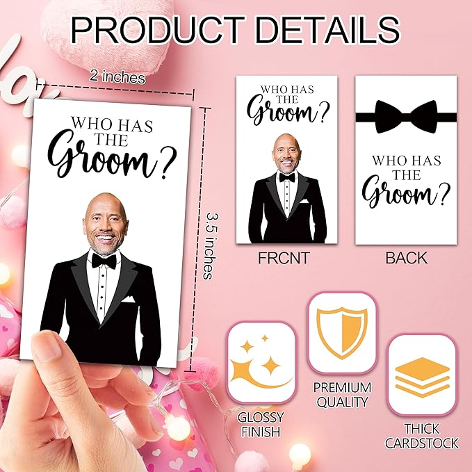 Who Has The Groom Bridal Shower Scratch Off Cards, 3.5"x 2.1"Bachelorette Party - Image 2
