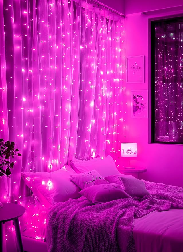 Brightown 300 LED Fairy Curtain Lights, 9.8ft x 9.8ft Curtain String Lights - Image 4