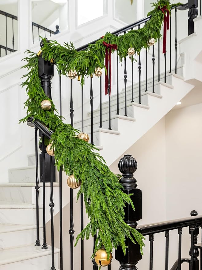 15FT Extra Full Christmas Garland Norfolk Pine Garland Realistic Artificial by GreenMoon