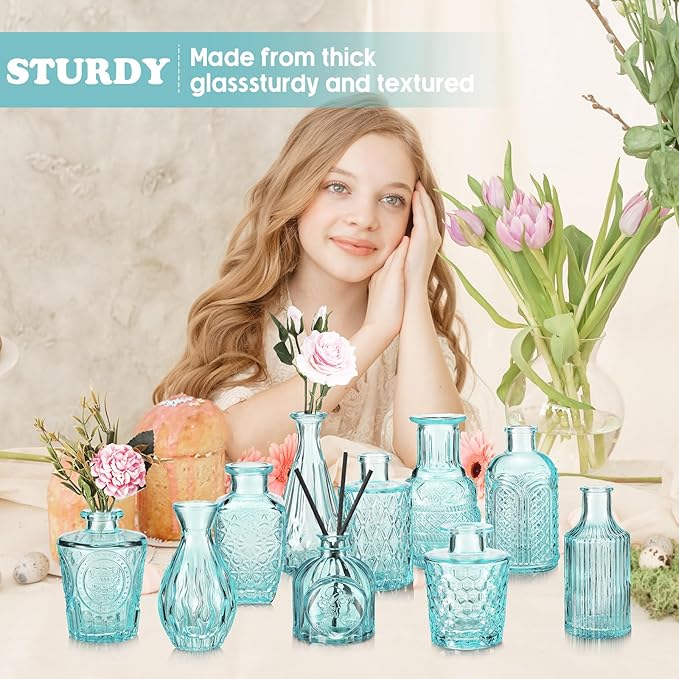 20 Pcs Glass Bud Vase Set Small Vintage Flower Vase in Bulk - Image 6