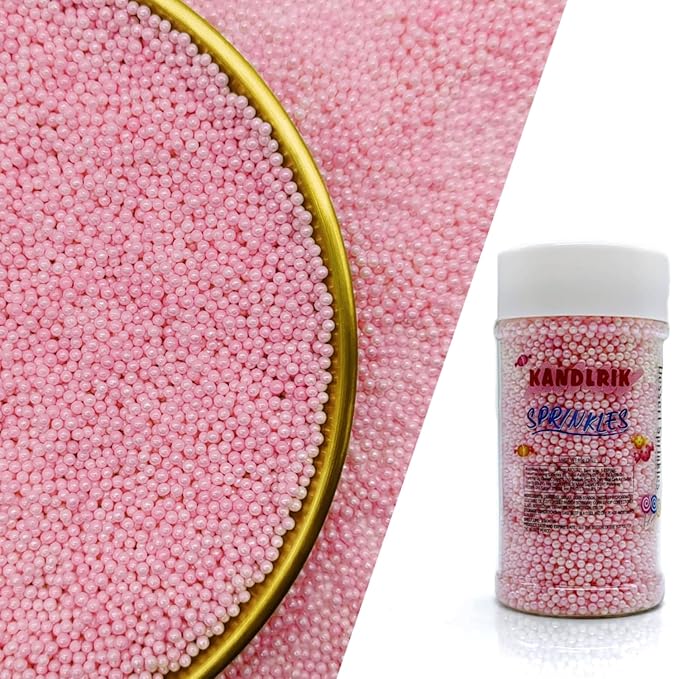 Edible Pink Pearl Sugar Sprinkles Candy 2mm Mini Pearls Cake Decorations by KandlrikMagicSprinkles