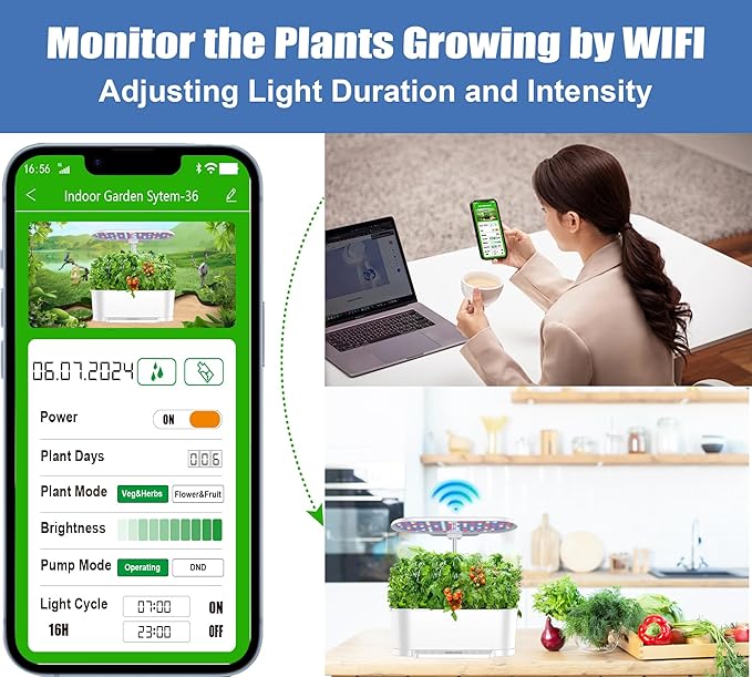 Hydroponics Growing System Kit APP Controlled, Indoor Herb Garden Hydroponic 15 - Image 4