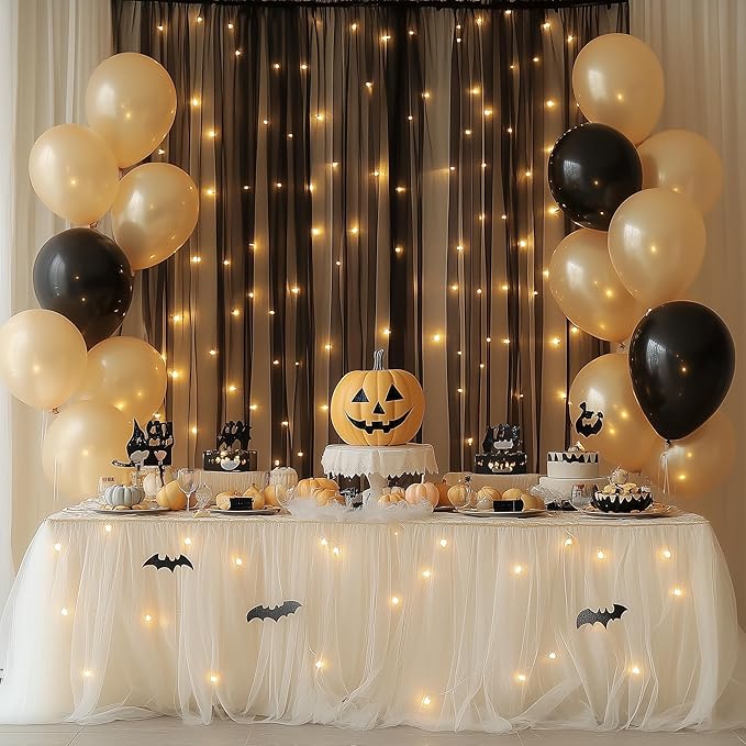 Fomcet Black Tulle Backdrop Curtains - Image 6