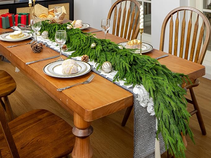 72" Extra Full Norfolk Pine Garland Realistic Christmas Garland Cedar Garland - Image 3