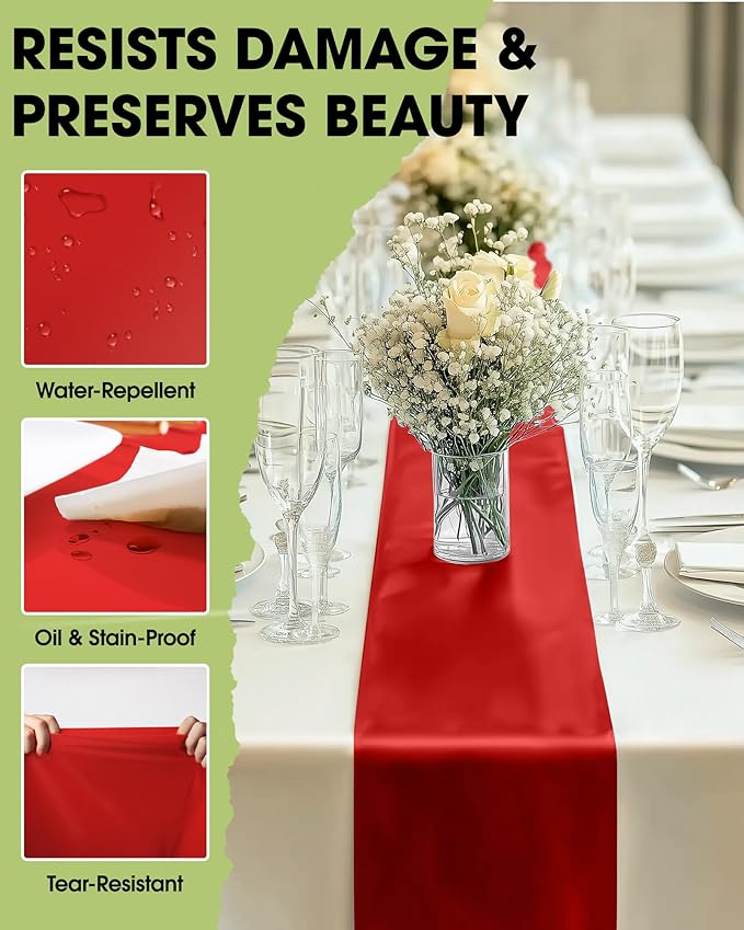 Pureegg Red Plastic Table Runners - Image 3
