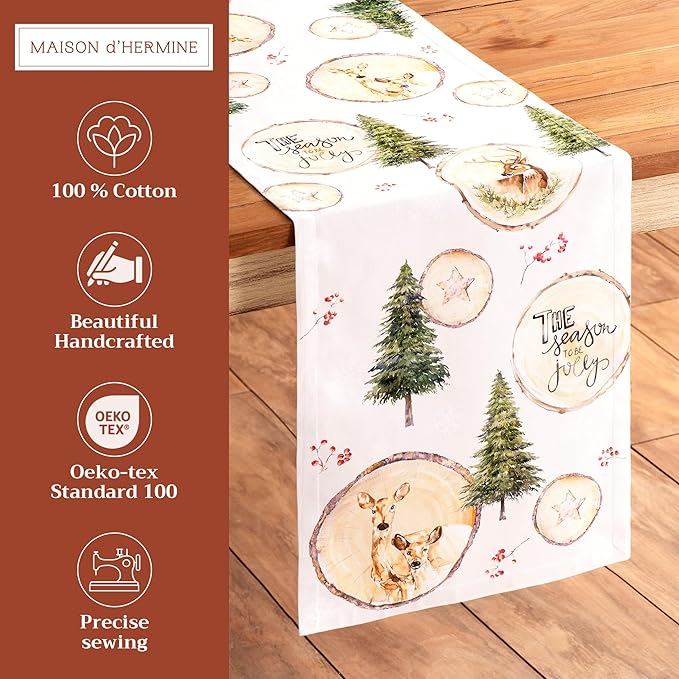 Maison d' Hermine Table Runner 100% Cotton Single Layer Table Runners 72 inches - Image 2