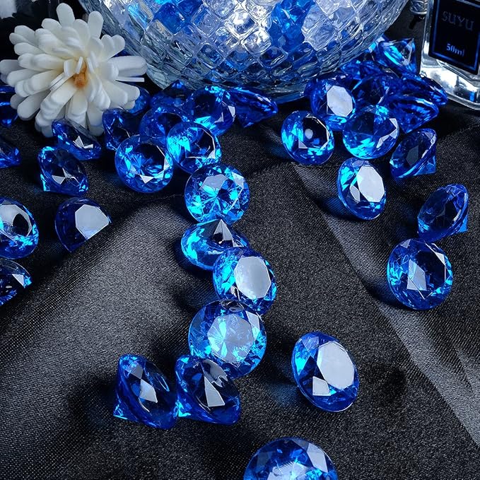 Acrylic Diamond Fake Gems Vase Filler, Babenest 240pcs 3/4 Inch Faux Diamonds - Image 3