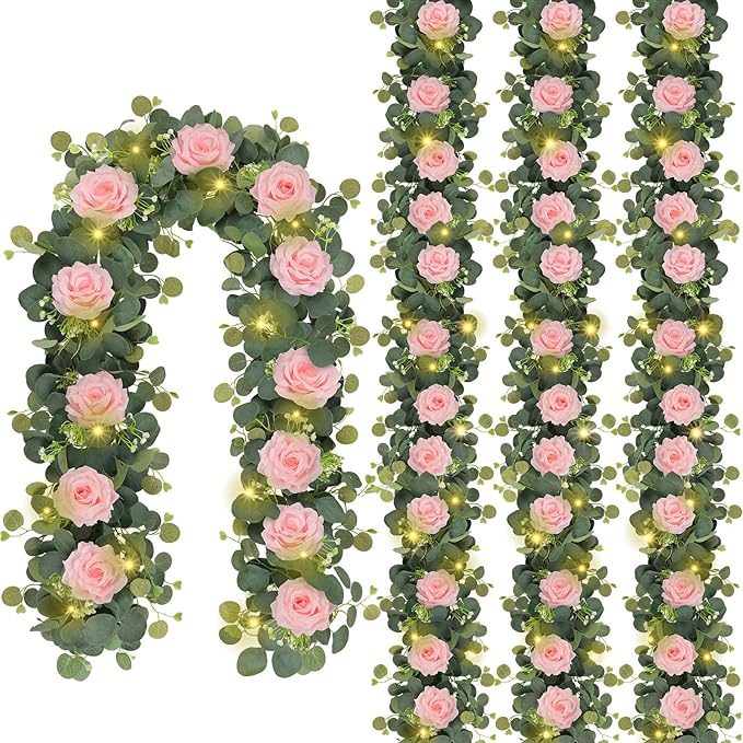 MACTING 4 Pack 26.4FT Eucalyptus Garland by MACTING