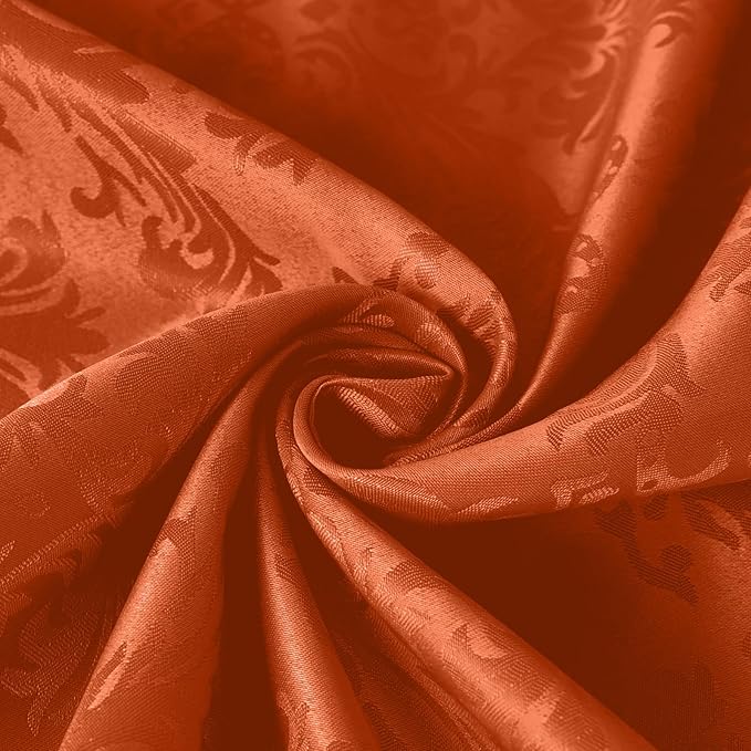 SASTYBALE Rust Jacquard Square Napkin, Damask Wrinkle Free Soft Polyester - Image 4