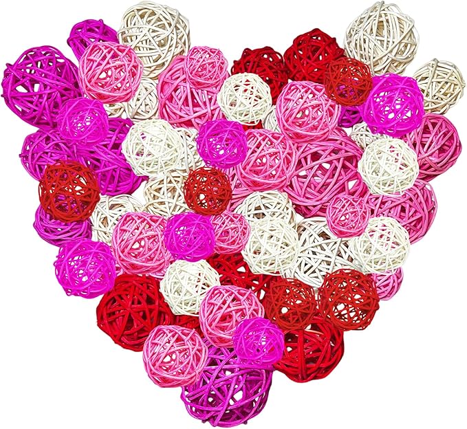 Valentine's Day Rattan Balls 36pcs Decoration by QHZHANG