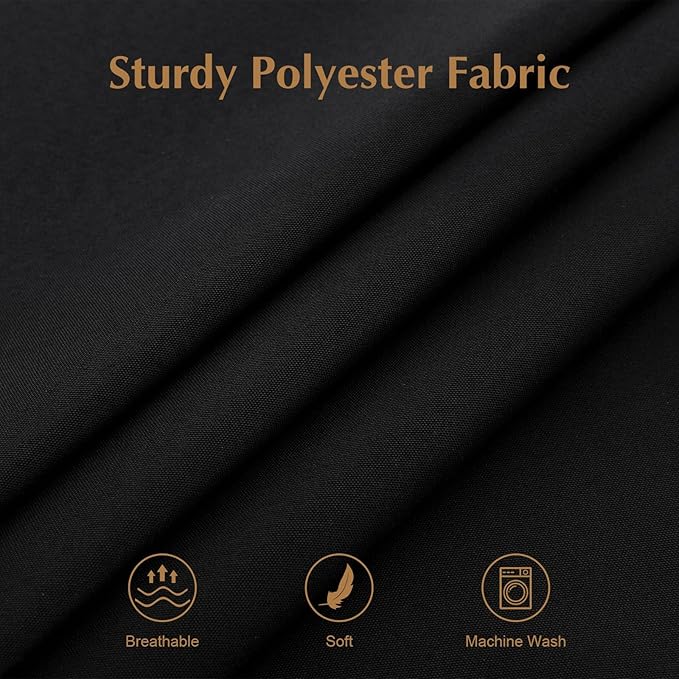 2 Pack Round Table Cloth 48 Inch Black Tablecloth Washable Polyester Solid - Image 4