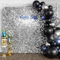 Qcity Silver Shimmer Wall Backdrop 36PCS, Square Sequin Glitter Backdrop Panel by QCITY