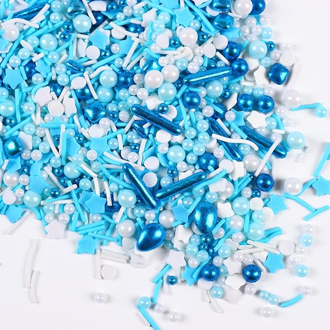 Blue Sprinkles for Cake Decorating, Galaxy Blue Sprinkles Mix, Metallic - Image 3
