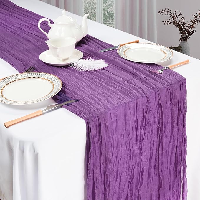 12 Pack Purple Cheesecloth Table Runner 10ft Boho Gauze Fabric Cheese Cloth - Image 3