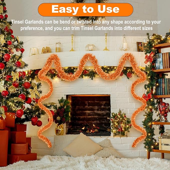 50 Feet Christmas Foil Fringe Banner Metallic Tassle Garland Metallic Backdrop - Image 4