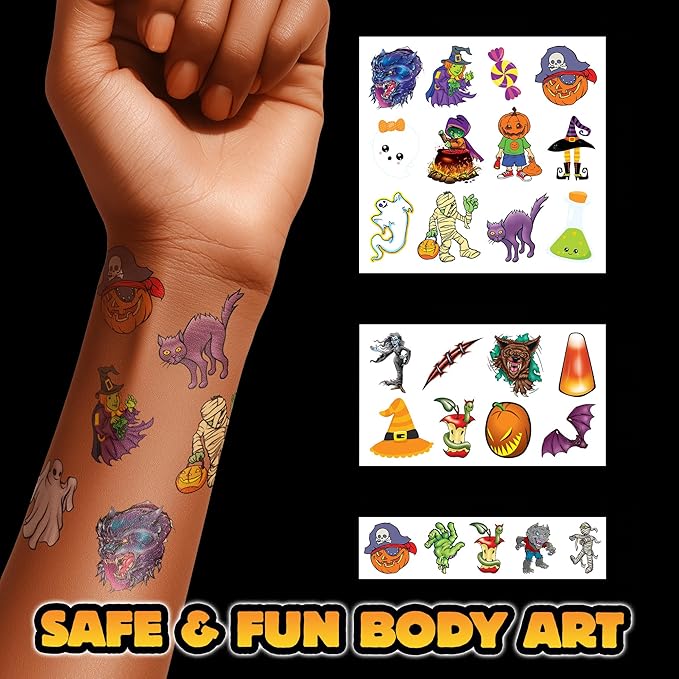 Assorted Halloween Temporary Tattoos – Spooky Designs - Image 4