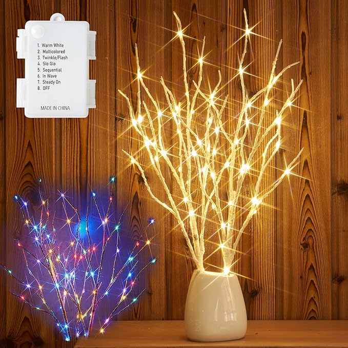 Birchlitland Lighted Birch Branches Battery Operated 18IN 70 LED 8 Function - Image 3