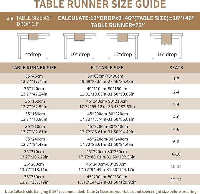 Table Runners 119 Inches, Waterproof Boho Table Runner - Image 4