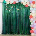 ShinyBeauty Sequin Backdrop 10x10FT Iridescent Green | Glitter Photo Background by ShinyBeauty