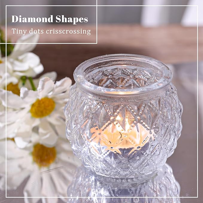 DARJEN 12Pcs Clear Votive Candle Holders - Image 2