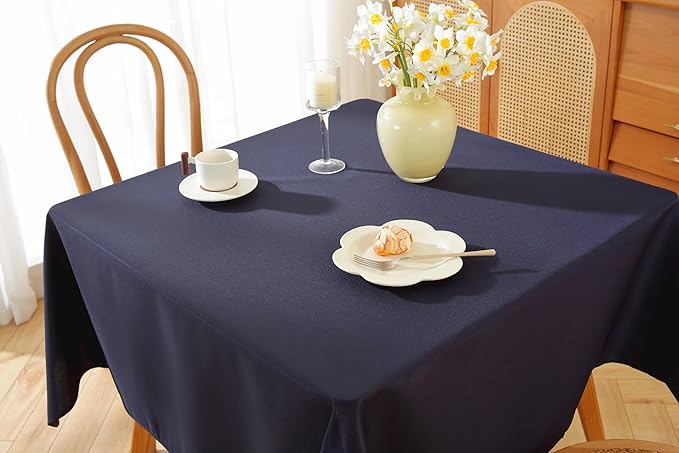 Craft And Party Square Tablecloth, 54 x 54 Inch Navy Blue Tablecloth, Polyester - Image 4