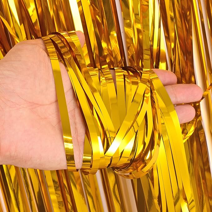 BRAVESHINE Gold Foil Fringe Backdrop Curtain - Image 2