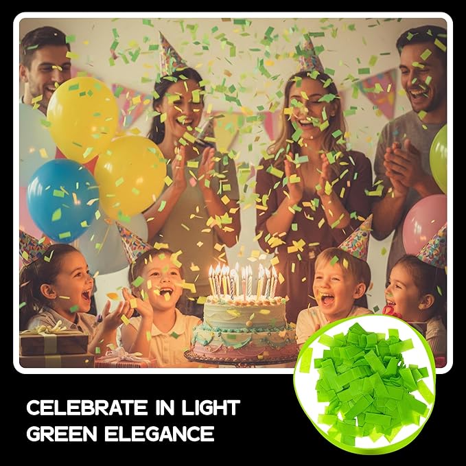 Ultimate Confetti, Rectangular Biodegradable Confetti – light Green Fluttering - Image 5