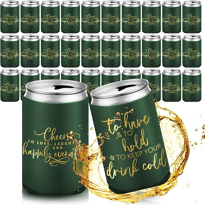 50 Pieces Wedding Can Cooler Bulk Engagement Party Favors by Qinyoung