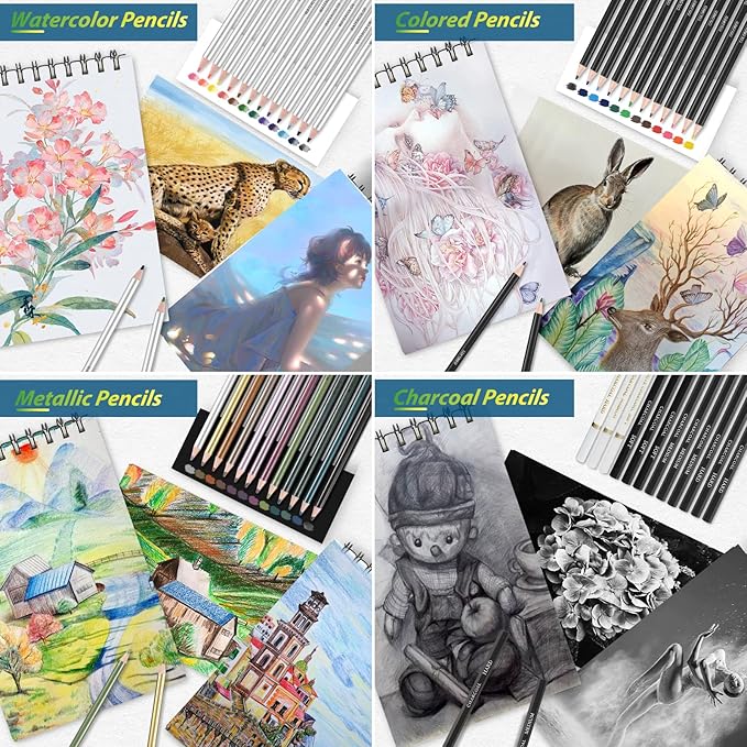 Vnzil 72 Pack Drawing Set Sketching Kit, Art Supplies - Image 4