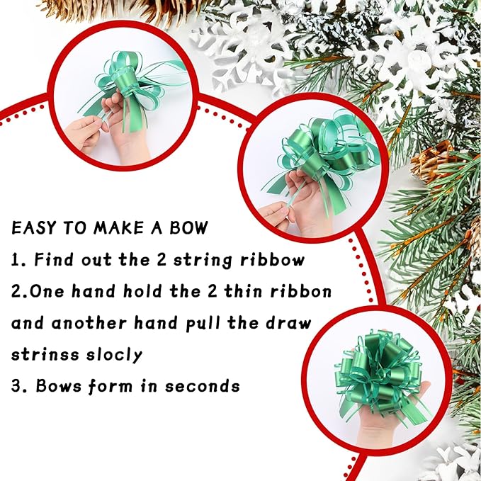 40 Pieces 6 Inches and 3 Inches Pull Bow Wrapping Pull Bow Ribbon Pull Bows - Image 3