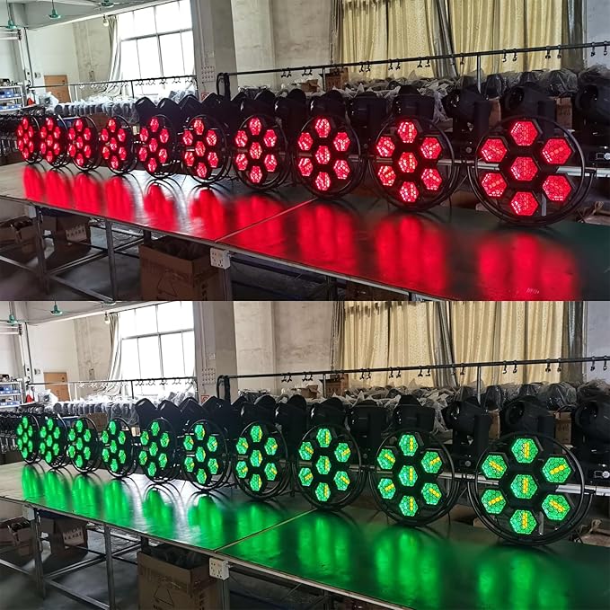 JUNMAN 7 Head Led Retro Background Effect Light DJ Disco Stage Lights 1pc Pack - Image 3