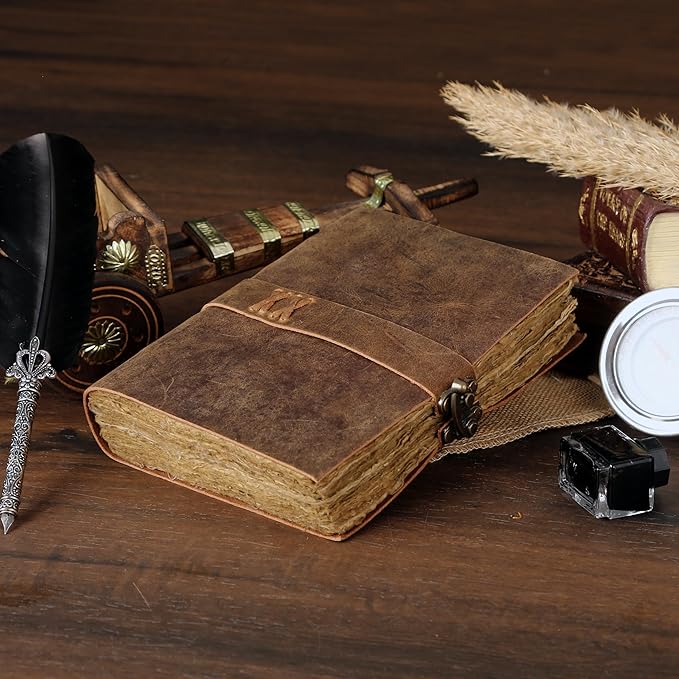 Vintage Leather Journal Handmade Buffalo Non-Refillable Deckle Edge Paper – - Image 4