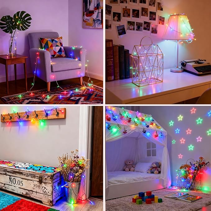 Pastel Plug in Easter String Lights, 33ft 100 LED Clear Wire Decorative - Image 4