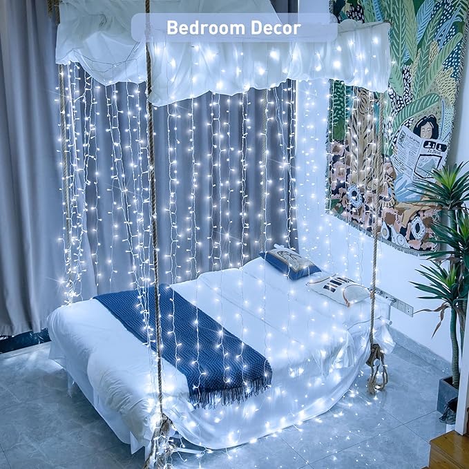 JMEXSUSS 300 LED 9.8x9.8Ft Curtain Lights Indoor - Image 3