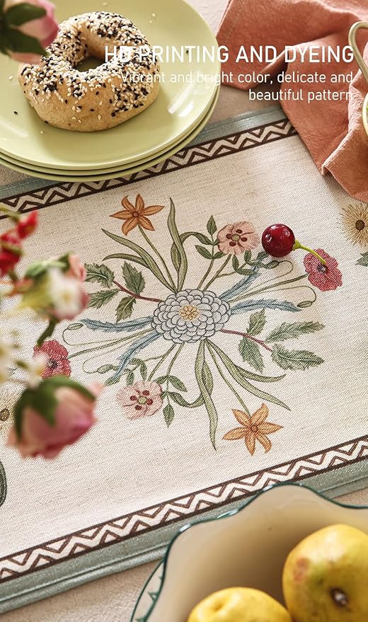 ISAENNE Designer French Country Linen Table Runner 118 Inches Extra Long - Image 4