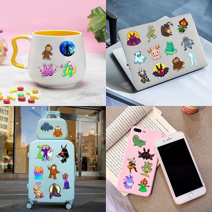 96PCS Cute Cryptid Temporary Tattoos Themed Halloween Birthday Party - Image 6