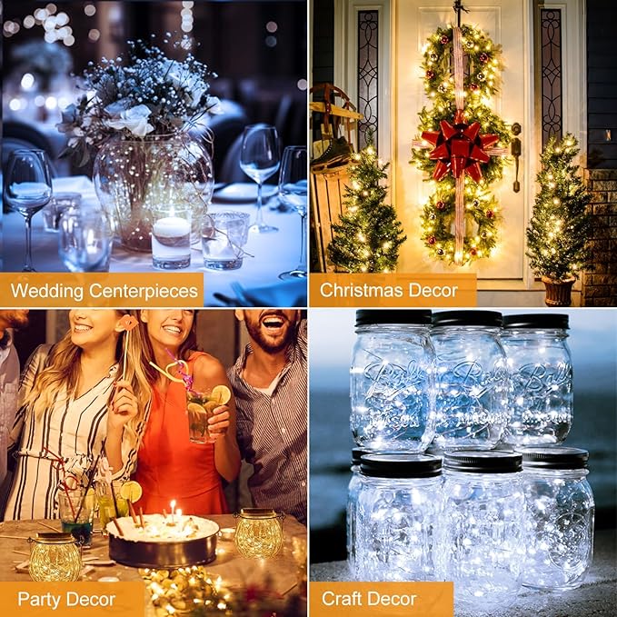 btfarm 12 Pack Fairy Lights Battery Operated, 7ft 20 Led Twinkle Lights String - Image 2