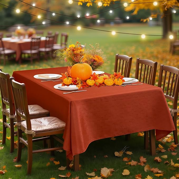 Fitable Faux Linen Rectangle Tablecloths 60 x 120 Inch - Image 9
