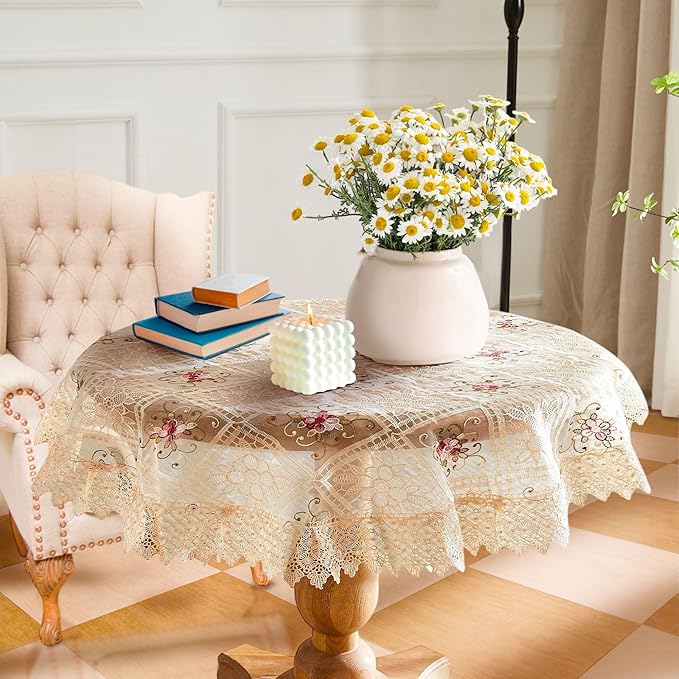 Warm Home Designs 60 Inch Round Tablecloth. Use Small Gold Tablecloth as by WarmHomeDesigns