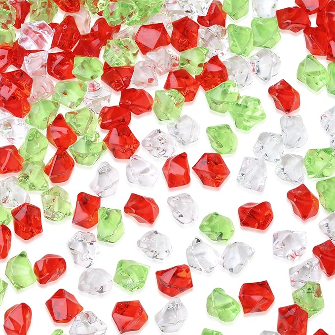 YATOJUZI 500pcs Fake Ice Cubes Christmas Decor Acrylic Crushed Rocks Vase by YATOJUZI