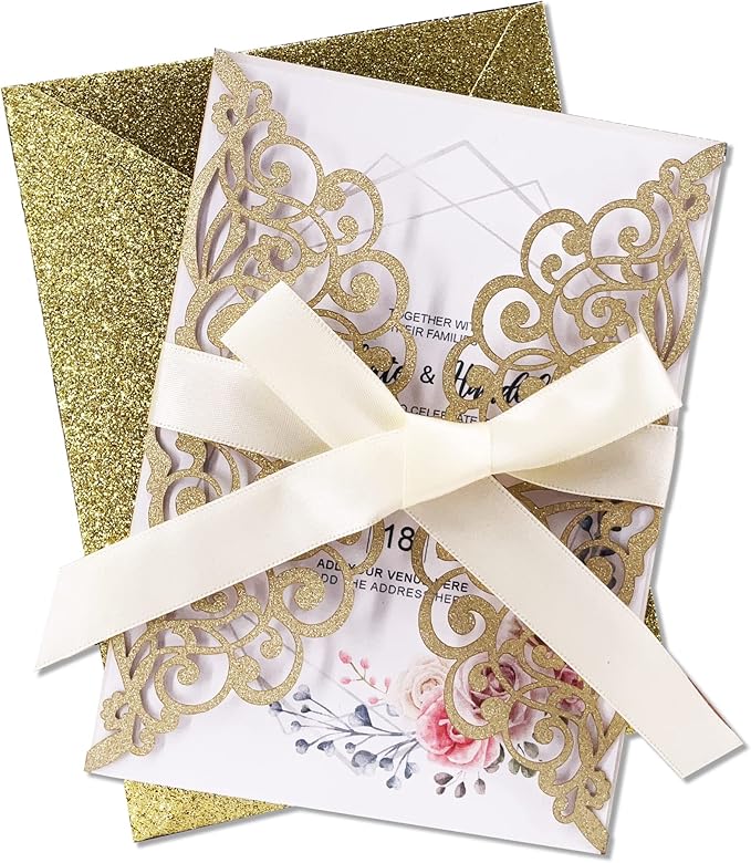 50Pcs Laser Cut Wedding Invitation - Image 3