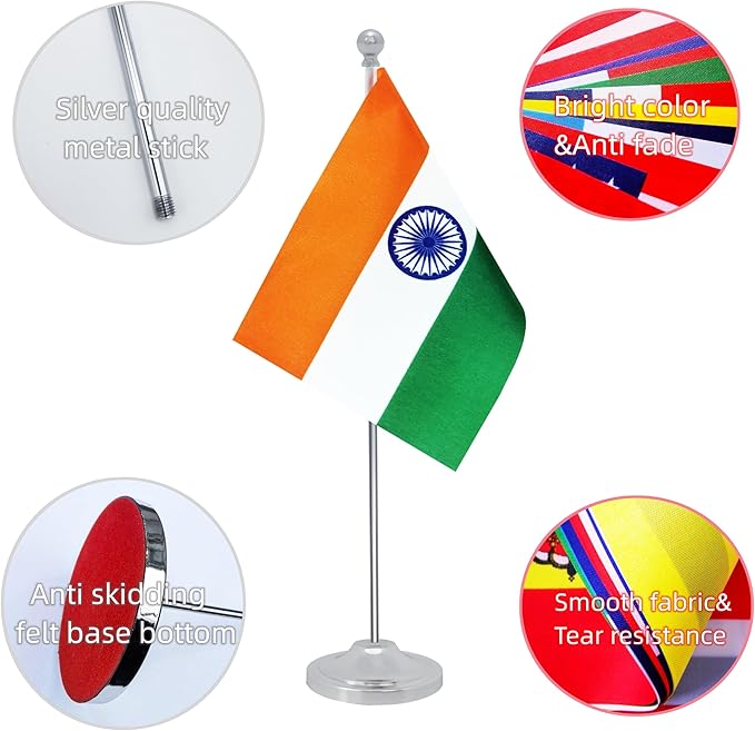 India Desk Flag, Indian Table Office Flag - Image 3